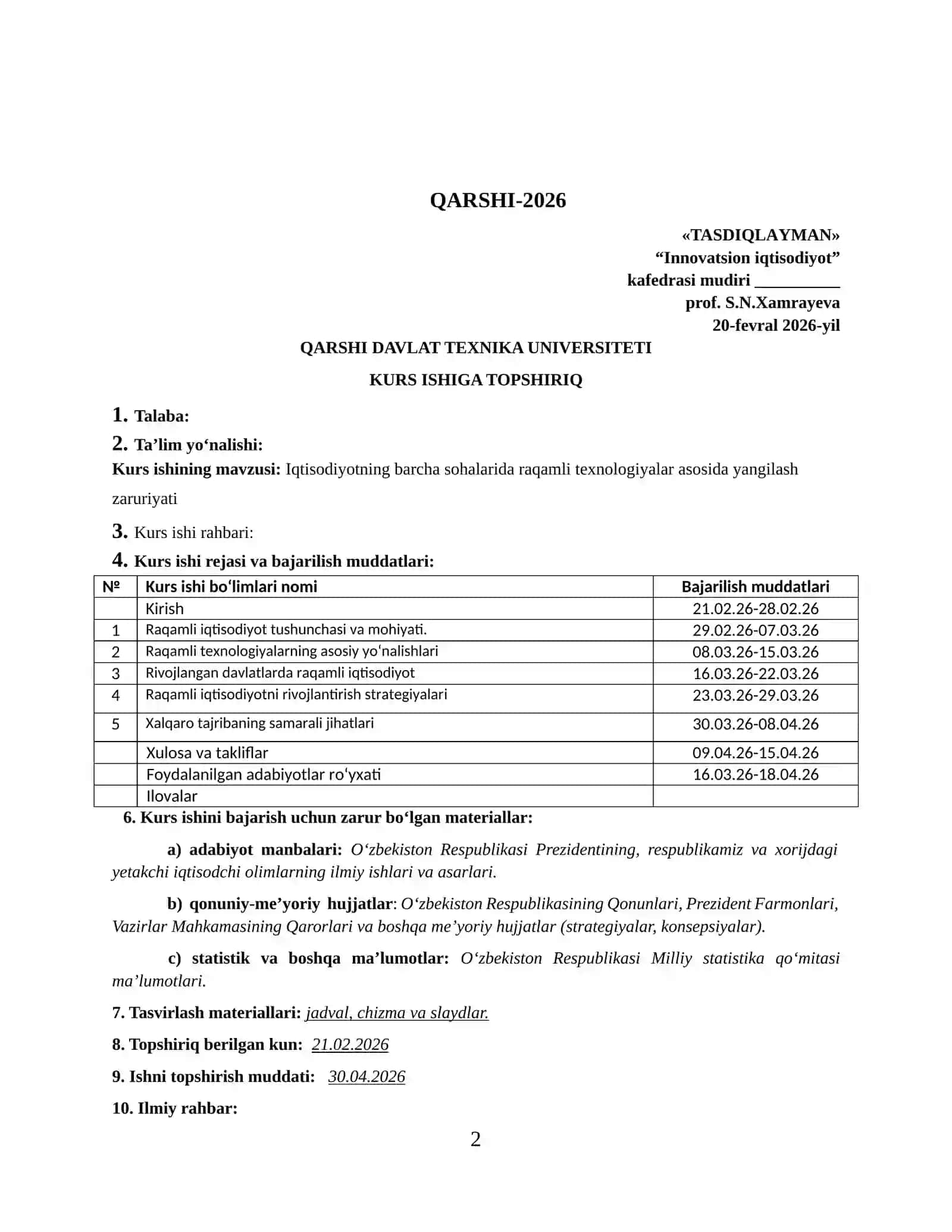 Iqtisodiyotning barcha sohalarida raqamli texnologiyalar asosida yangilash zaruriyati 2