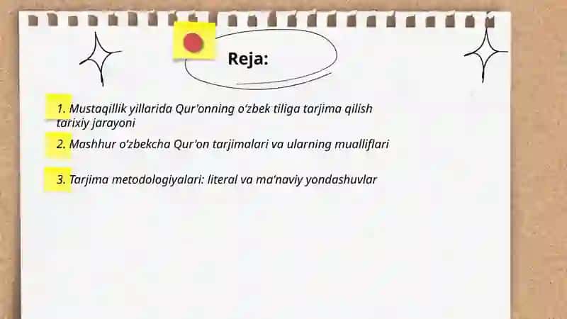 Mustaqillik yillarida Qur'onning oʻzbek tiliga tarjima qilinishi va tafsirlari 2