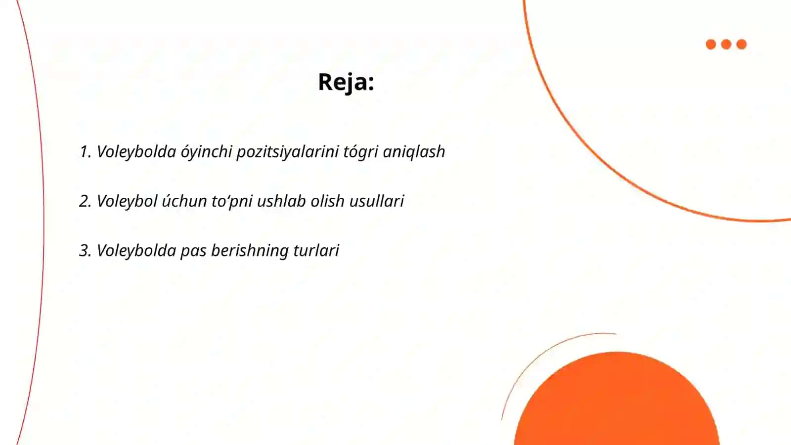 Voleybol tópini óyinga kiritish usullarini órgatish 2