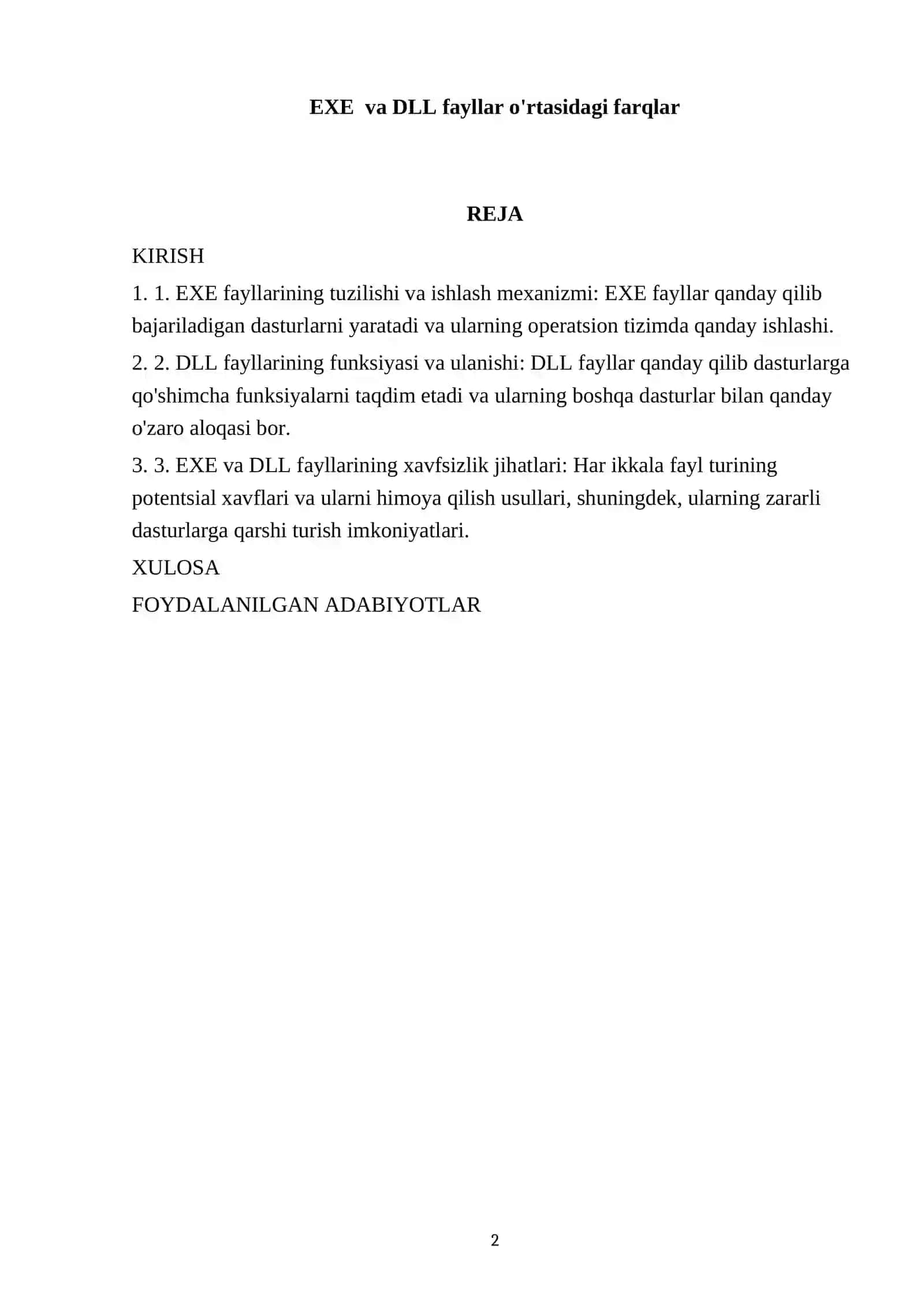 ЕXE va DLL fayllar o'rtasidagi farqlar 2