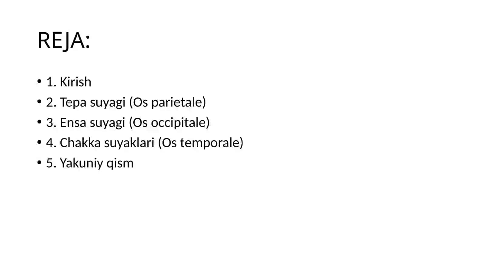 Kallaning tepa, ensa va chakka suyaklari 2