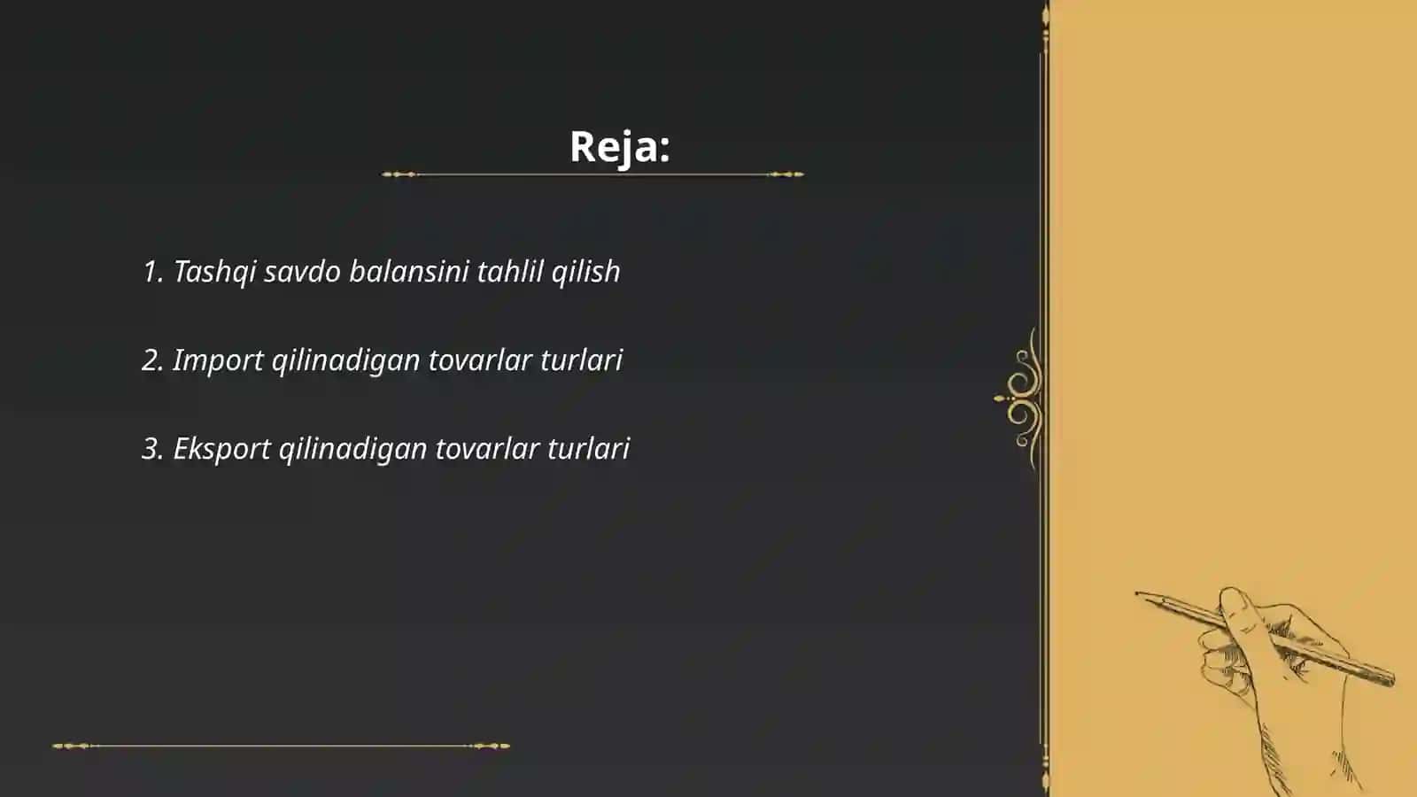 Tashqi savdoda tovarlar importi va eksportini statistik o'rganish 2