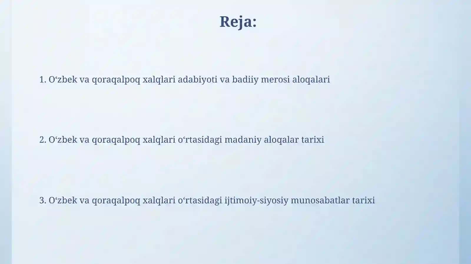 Oʻzbek va qoraqalpoq xalqlarining ijtimoiy -siyosiy, madaniy, adabiy aloqalar tarixidan 2