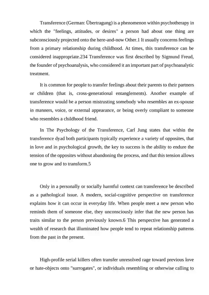 Transference and Inference 2