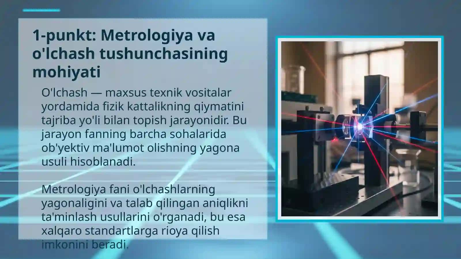 O'lchashlarning usullari va turlari: Kirish va Reja 2