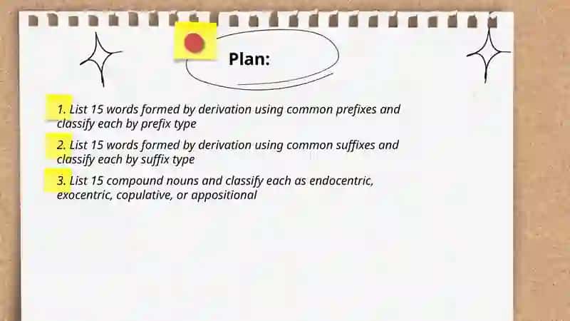 Plan: List of 15 English Words 2