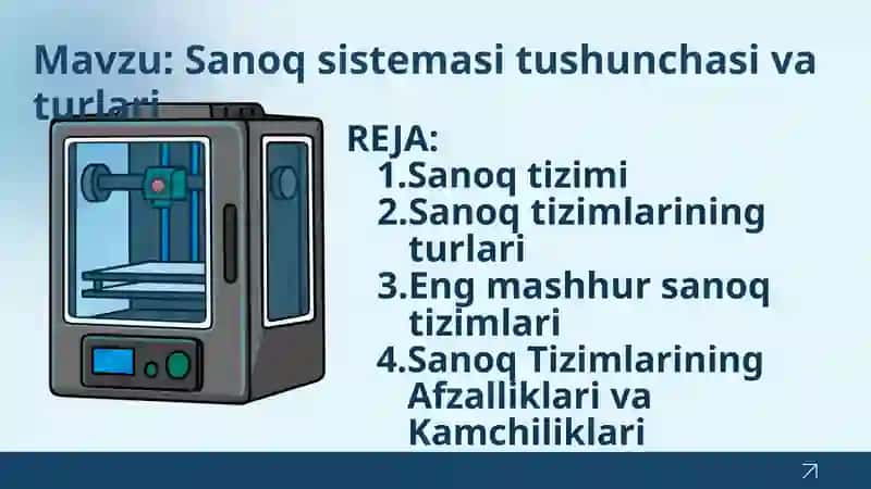 Sanoq sistemasi tushunchasi va turlari 2