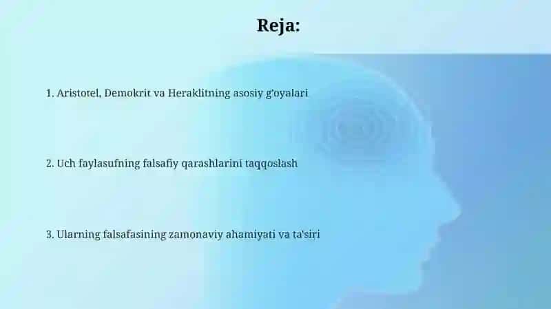 Aristotel, Demokrit va Heraklitning asosiy g'oyalari 2