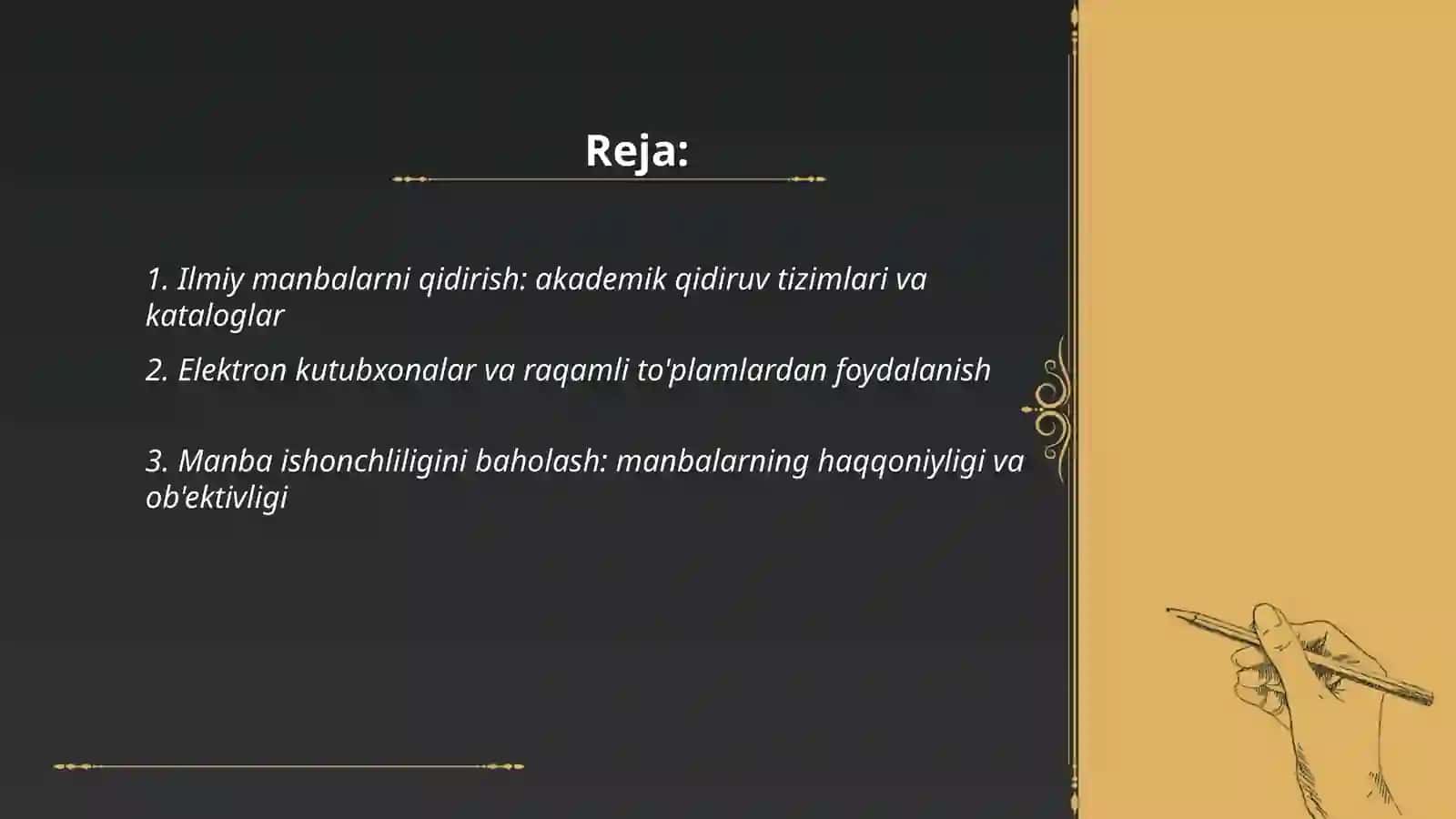 Manbalar va adabiyotlar bilan ishlash 2