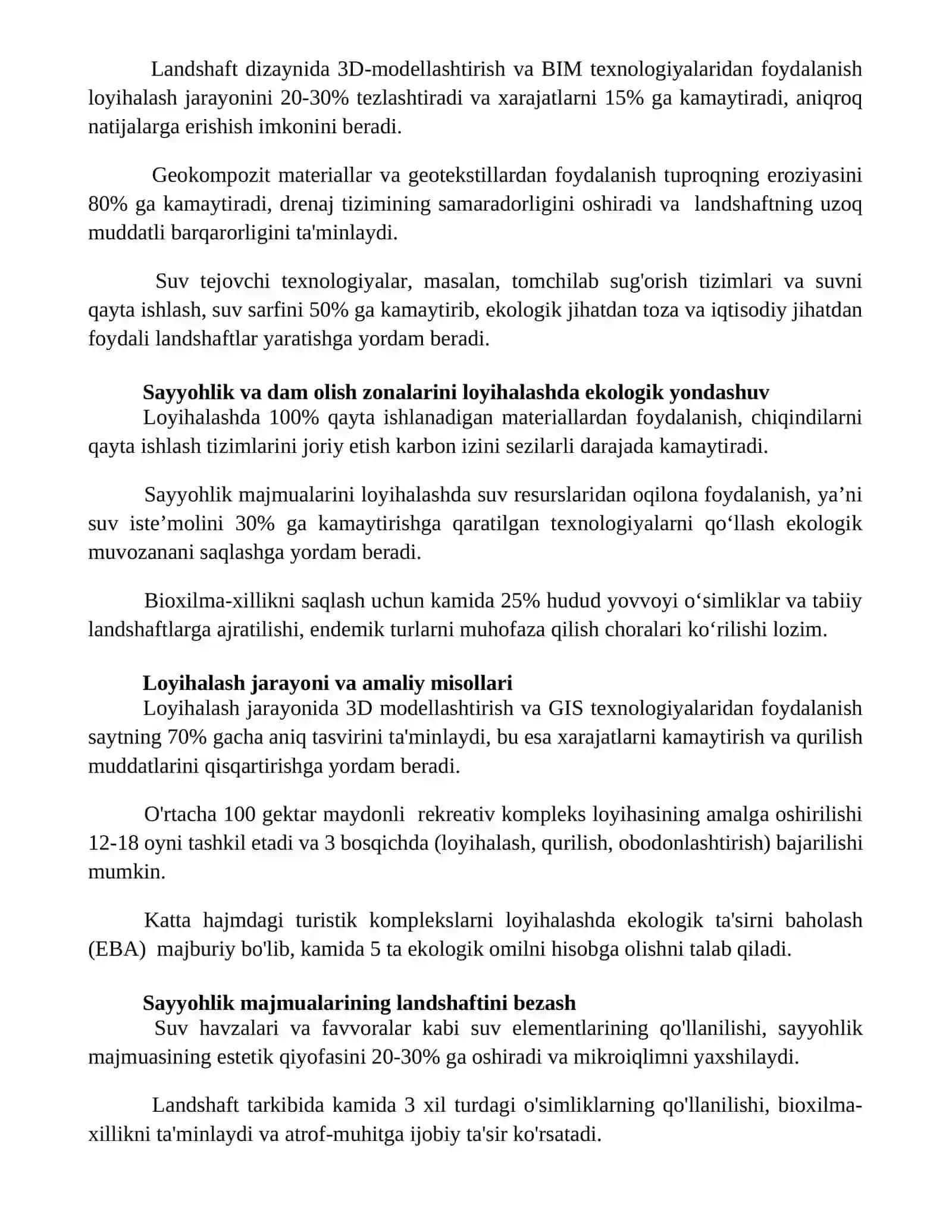 Turistik va dam olish majmualarining landshaft arxitekturasi 2