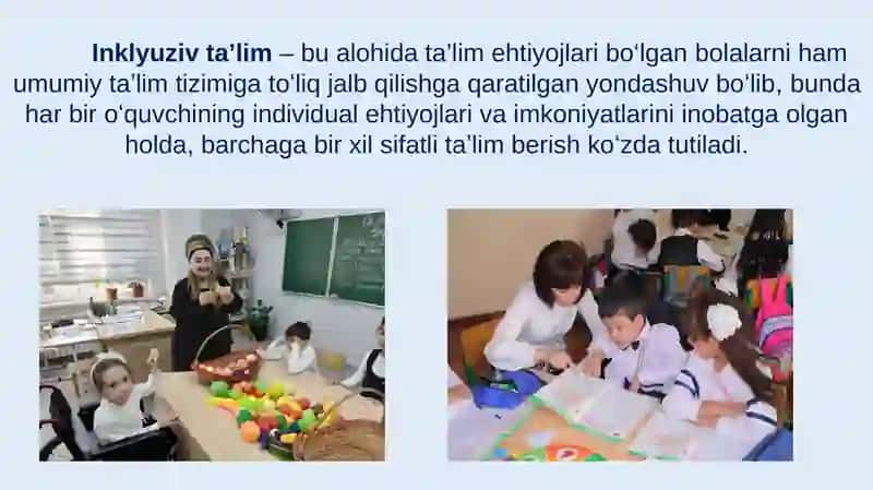 Inklyuziv sinflarda dars mashg‘ulotlarining oʻziga xos xususiyatlari 2