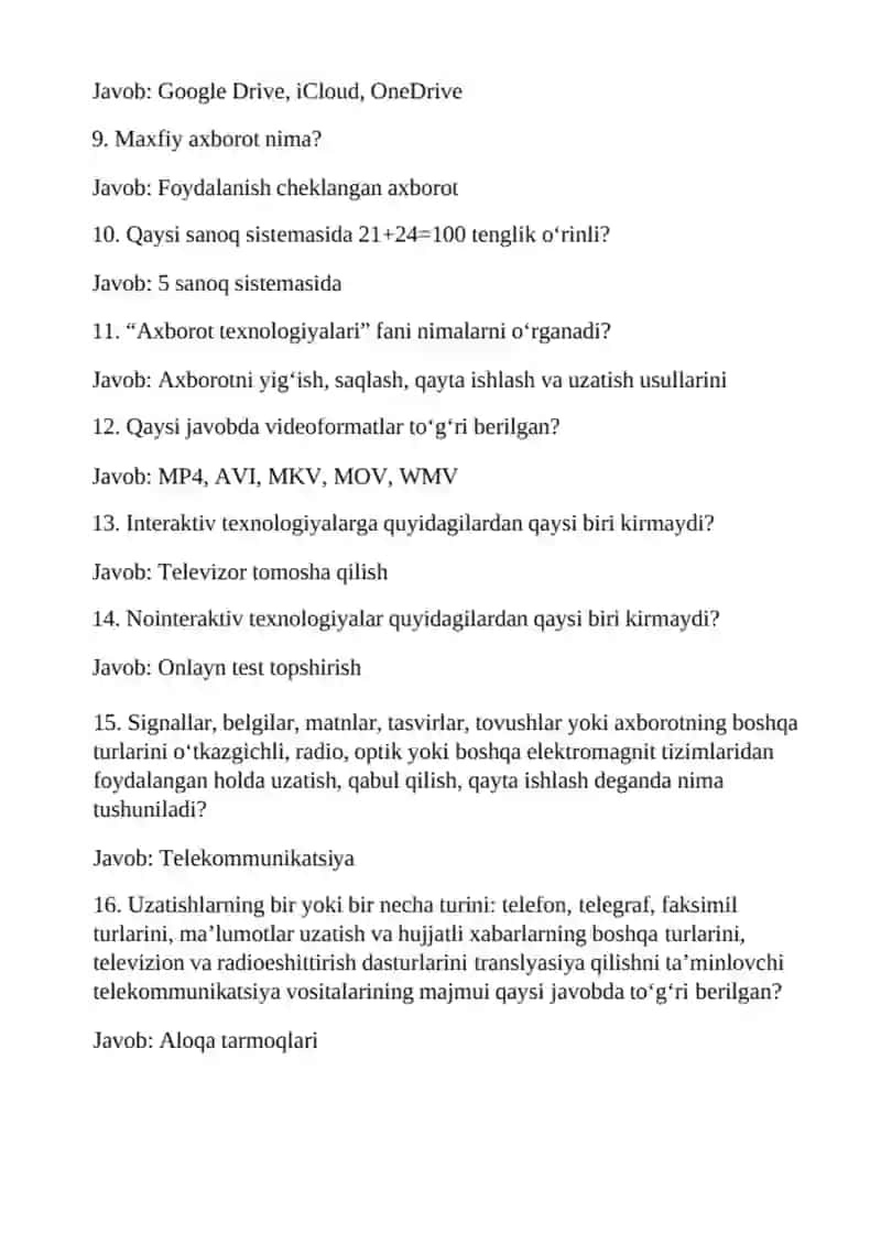 Argos test savol javobi bilan eng yangisi 2025 yil 2