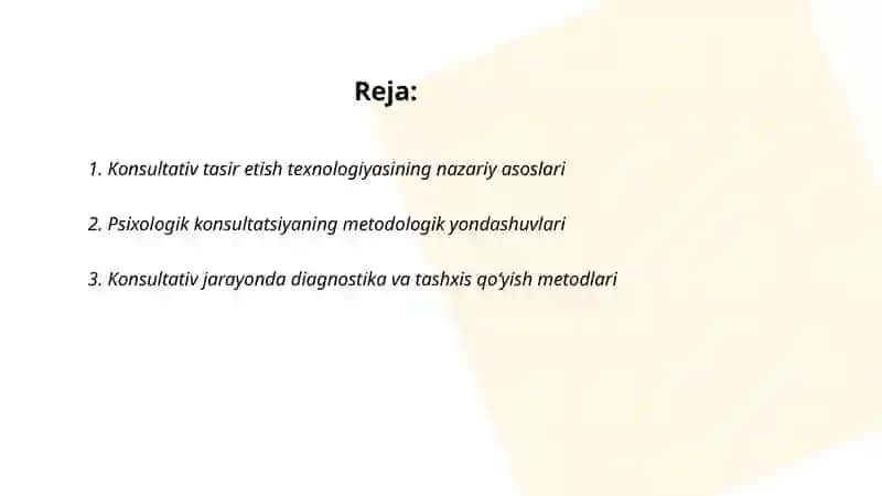 Konsultativ tasir etish texnalogiyasi 2