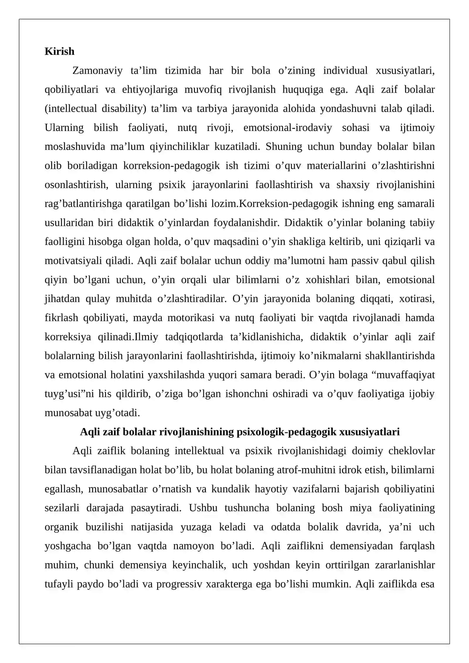 Aqli zaif bolalar bilan korreksion-pedagogik ish tizimidagi didaktik o’yinlar 2