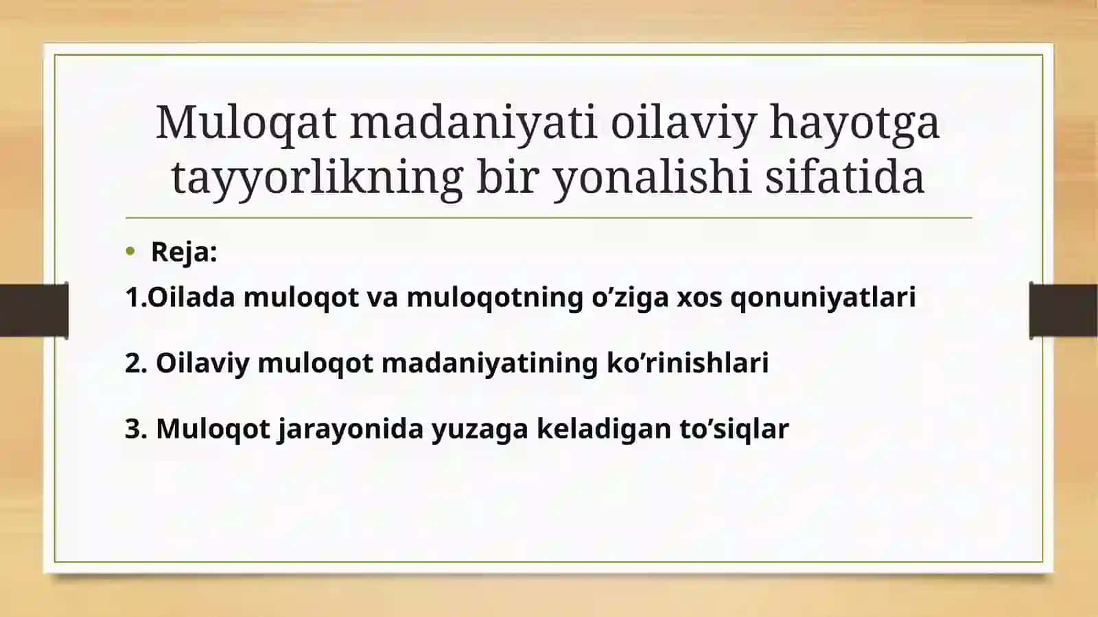 Muloqat madaniyati oilaviy hayotga tayyorlikning bir yonalishi sifatida 2