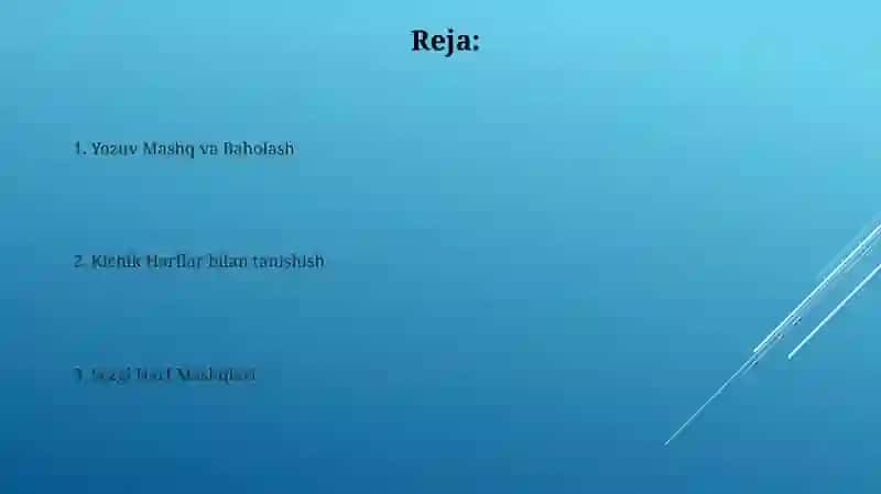 Kichik harflarni o'rgatish va yozdirish bo'yicha dars ishlanma tayyorlash 2