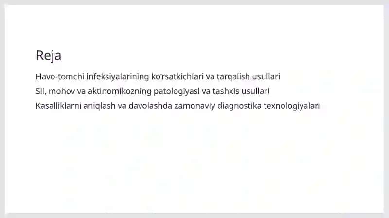 Havo-tomchi infeksiyalari: sil, mohov, aktinomikoz, qo‘zg‘atuvchilari tavsifi va ular keltirib chiqargan kasalliklar tashhisi. 2