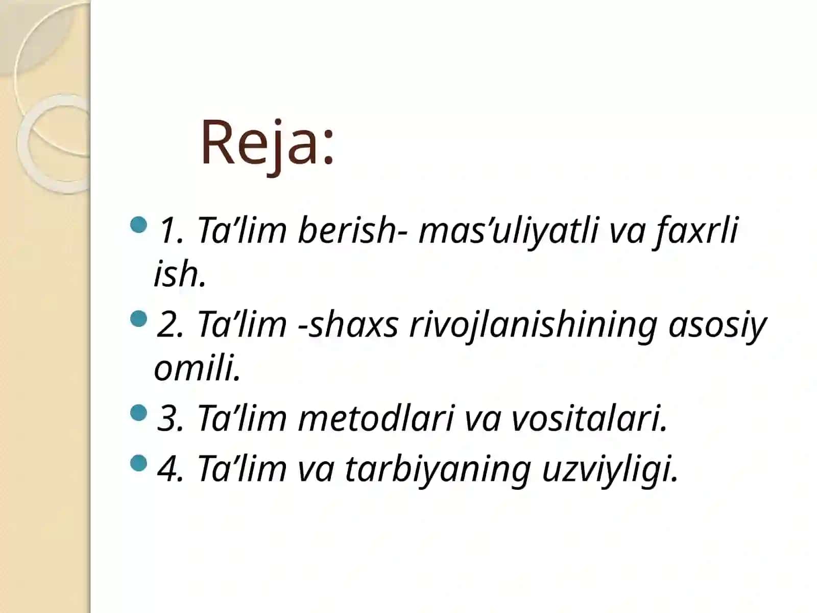 Ta`lim vositalari – ta`lim texnologiyasining tarkibi 2