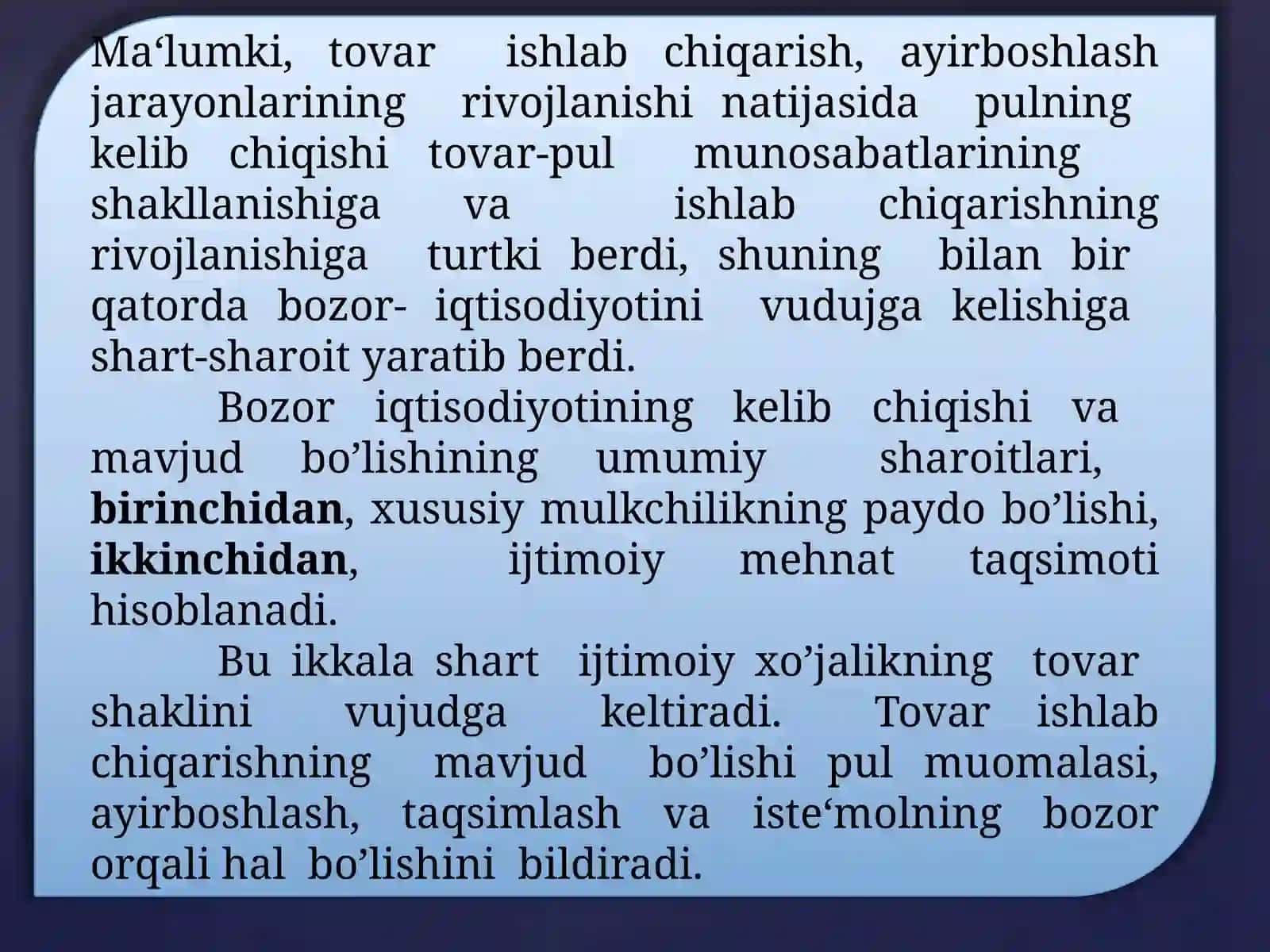 BOZOR MUVOZANATI 2