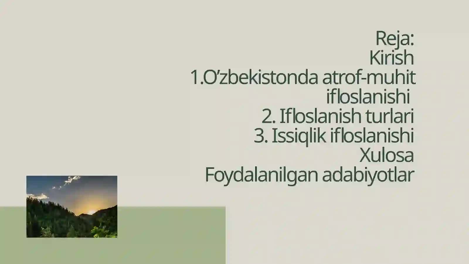Atrof-muhit ifloslanishi va uning turlari 2