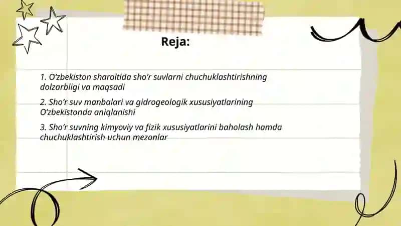 Oʻzbekiston sharoitida shoʻr suvlarni chuchuklashtirish gʻoyasini yaratish 2