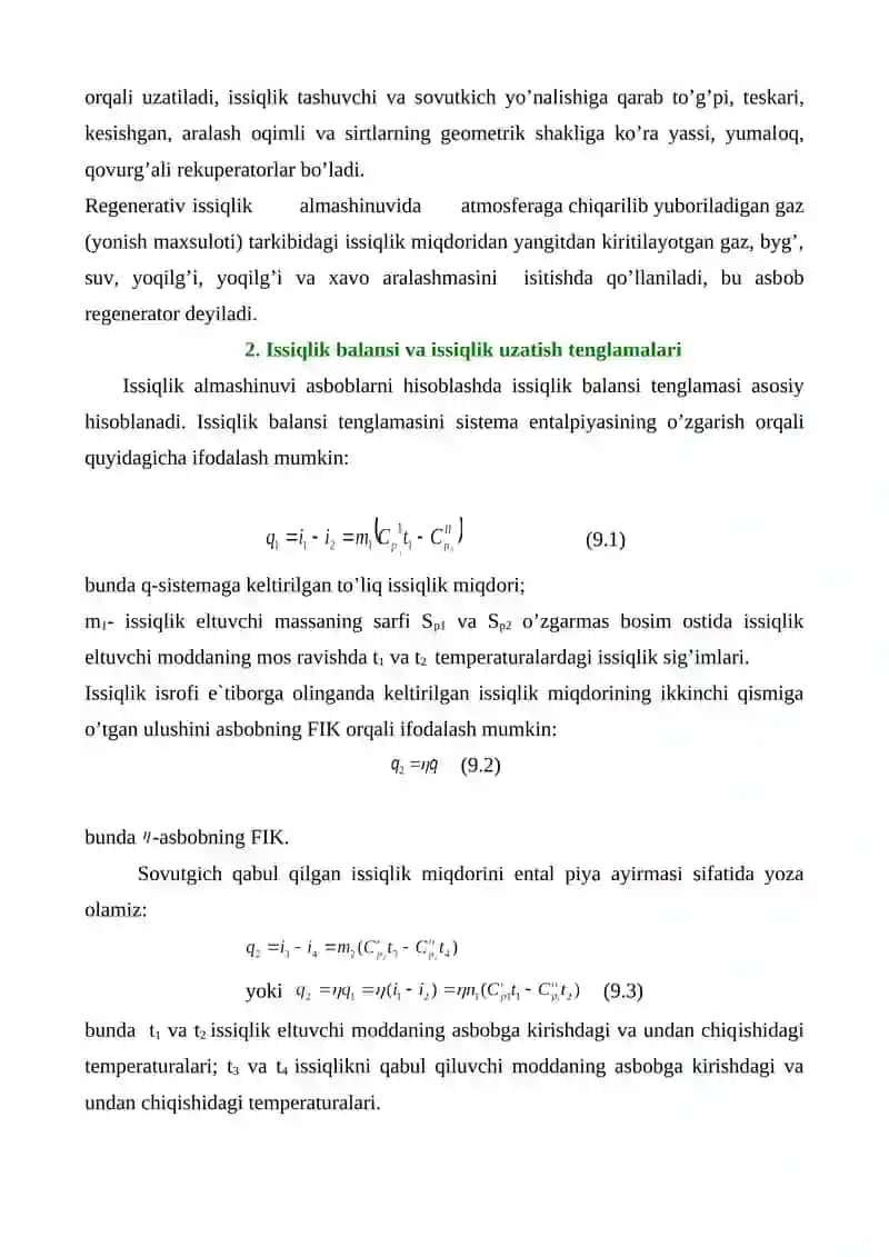 Issiqlik almashinuv apparatlari 2