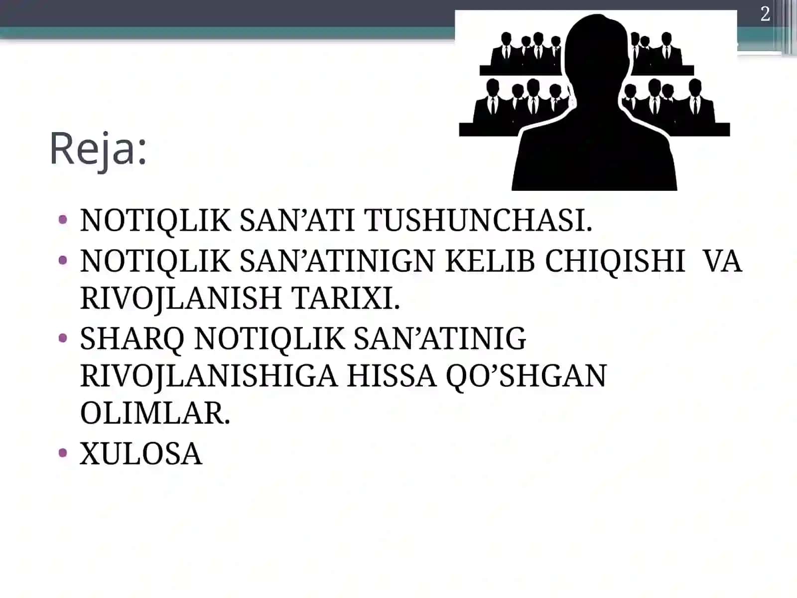 SHARQ MADANYATI TARIXIDA NOTIQLIK SAN'ATI 2
