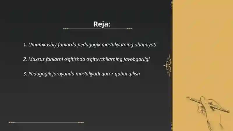 Umumkasbiy va maxsus fanlarni o'qitishda pedagogik mas'uliyat 2