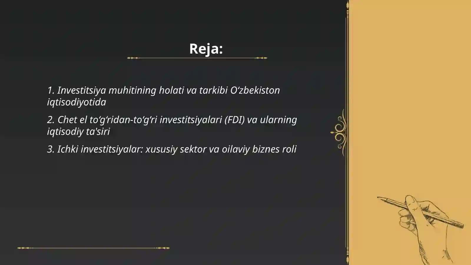O‘zbekiston iqtisodiyotida investitsiya munosabatlari 2