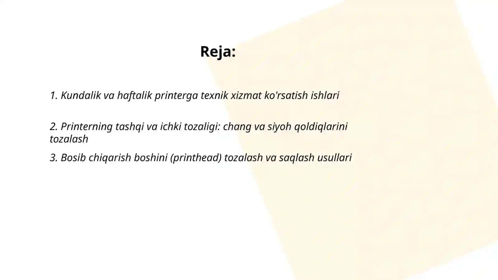 Printerga texnik xizmat koʻrsatish 2