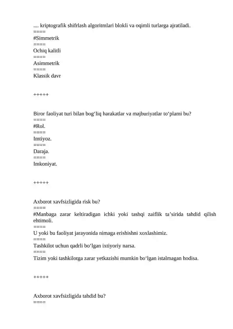 Kriptografik shifrlash algoritmlari 2