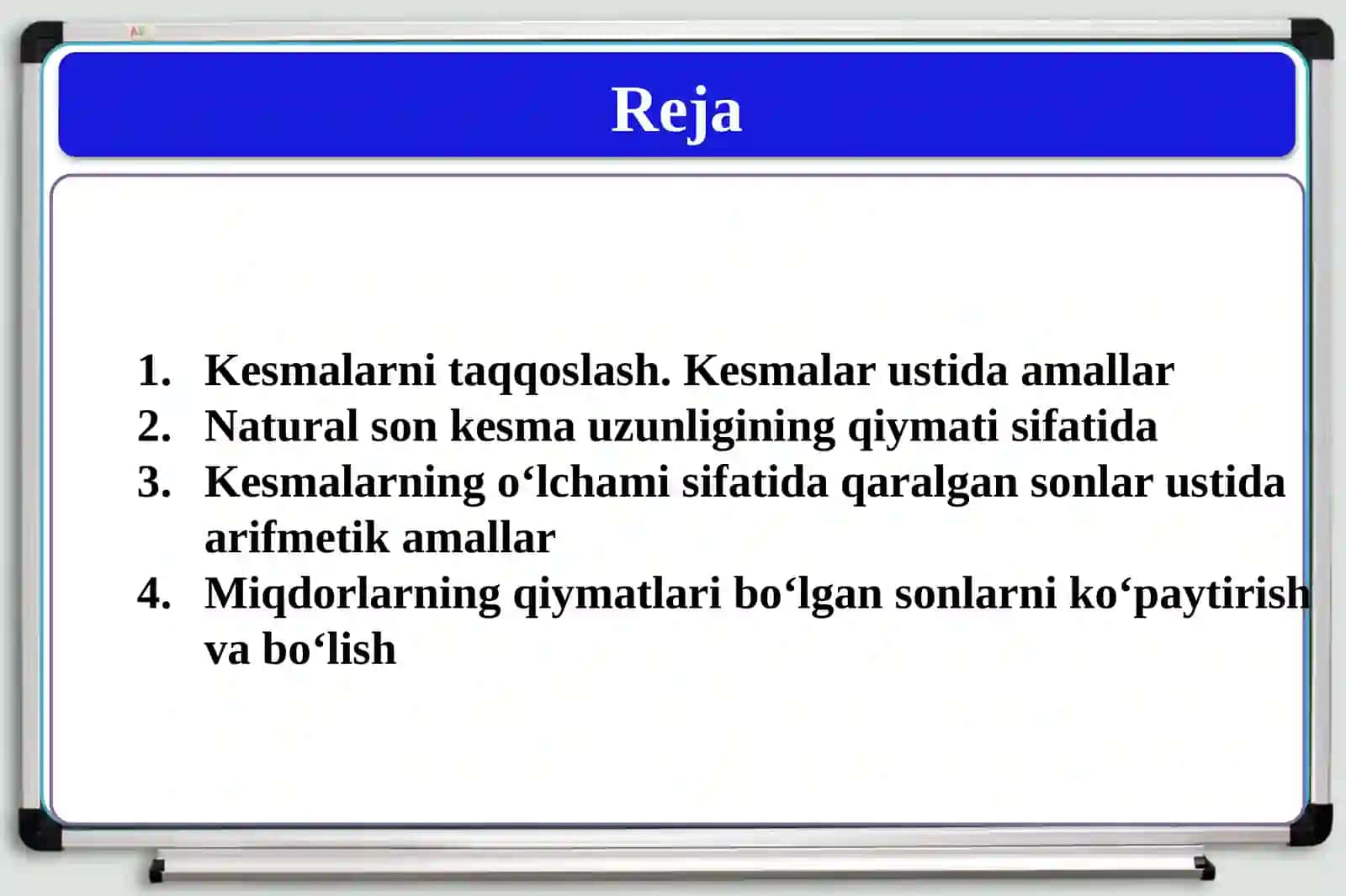 Miqdorlarni natural sonlar orqali o‘lchash. 2