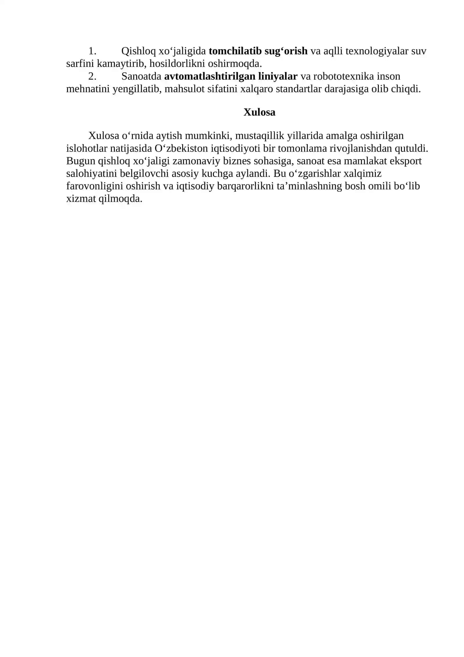 Qishloq xo‘jaligidagi tub burilishlar Esse 2