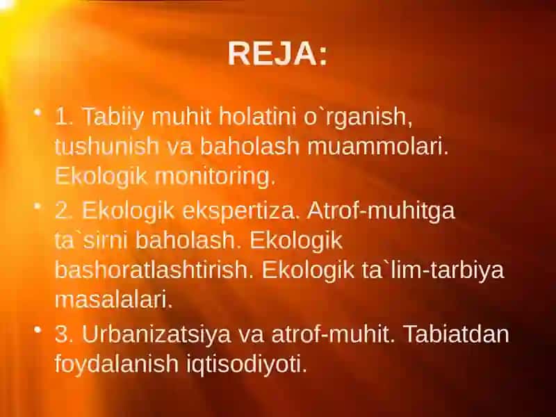 TABIATNI MUHOFAZA QILISH VA UNDAN FOYDALANISHNING EKOLOGIK, IJTIMOIY IQTISODIY VA SIYOSIY JIHATLARI 2
