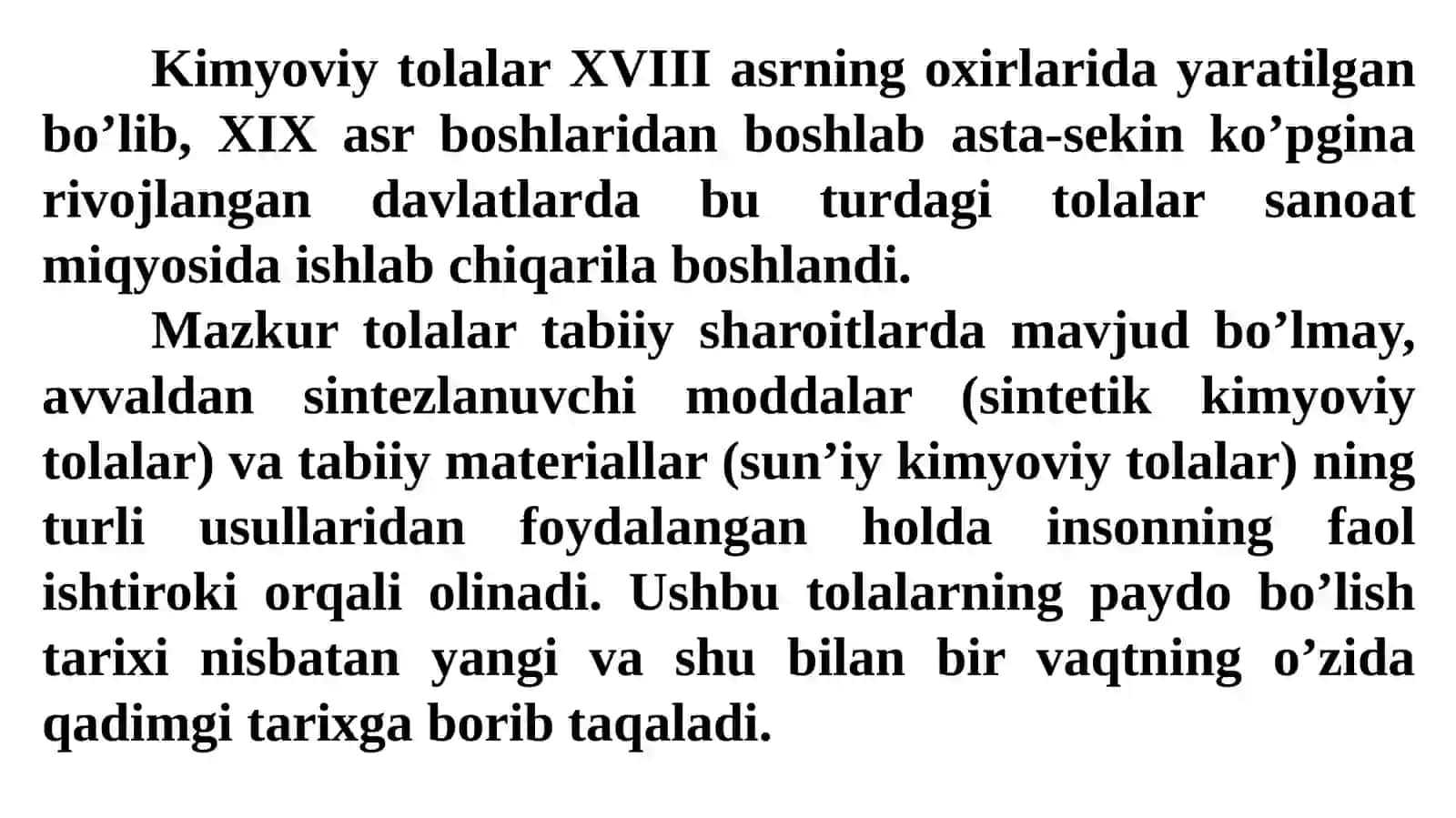 KIMYOVIY TOLA, IPLARNING OLINISHI VA XUSUSIYATI 2