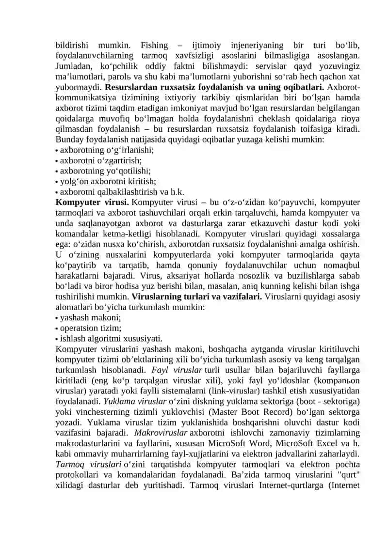 Axborot xavfsizligini ta’minlash 2