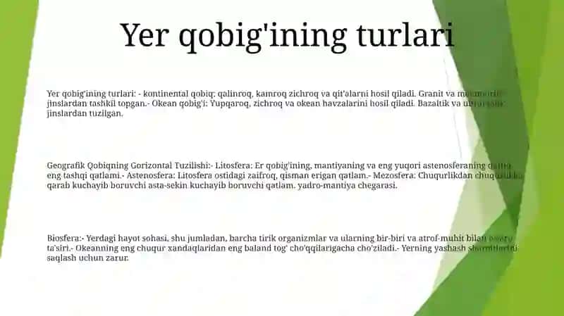 Geografik Qobiqning Gorizontal Tuzilishi 2