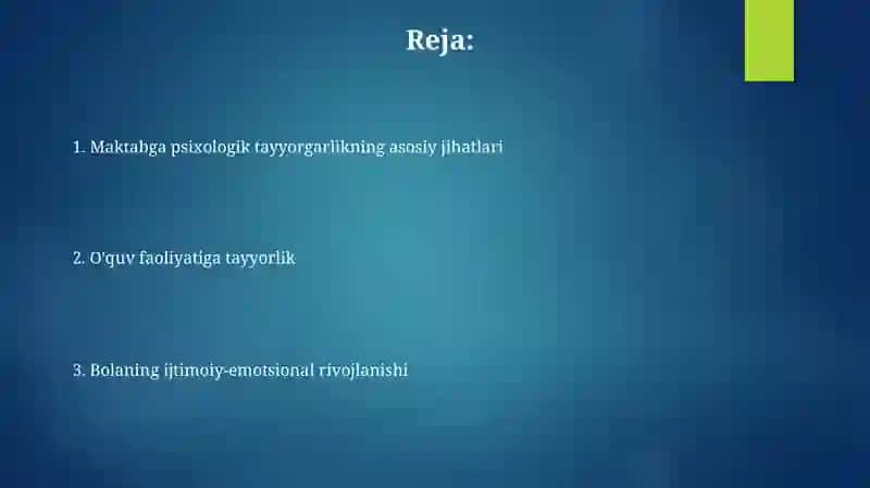 Bolalarni maktabga psixologik tayyorligi 2