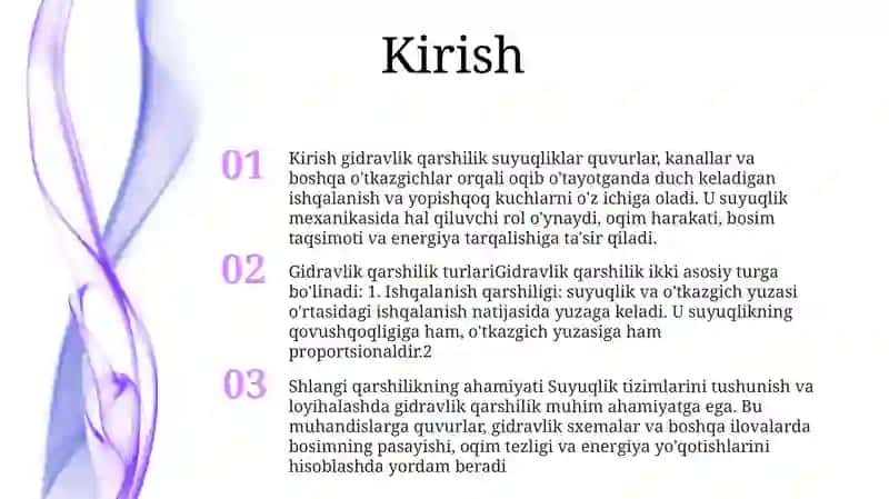 Gidravlik Qarshiliklar 2