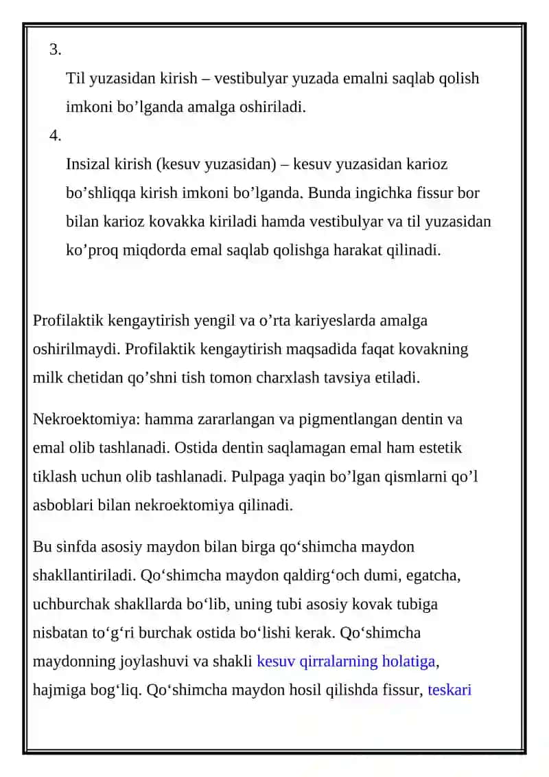 FANTOMLARDA 4-SINF KARIOZ BOSHLIQLARINI CHARXLASH VA PLOMBALASH 2