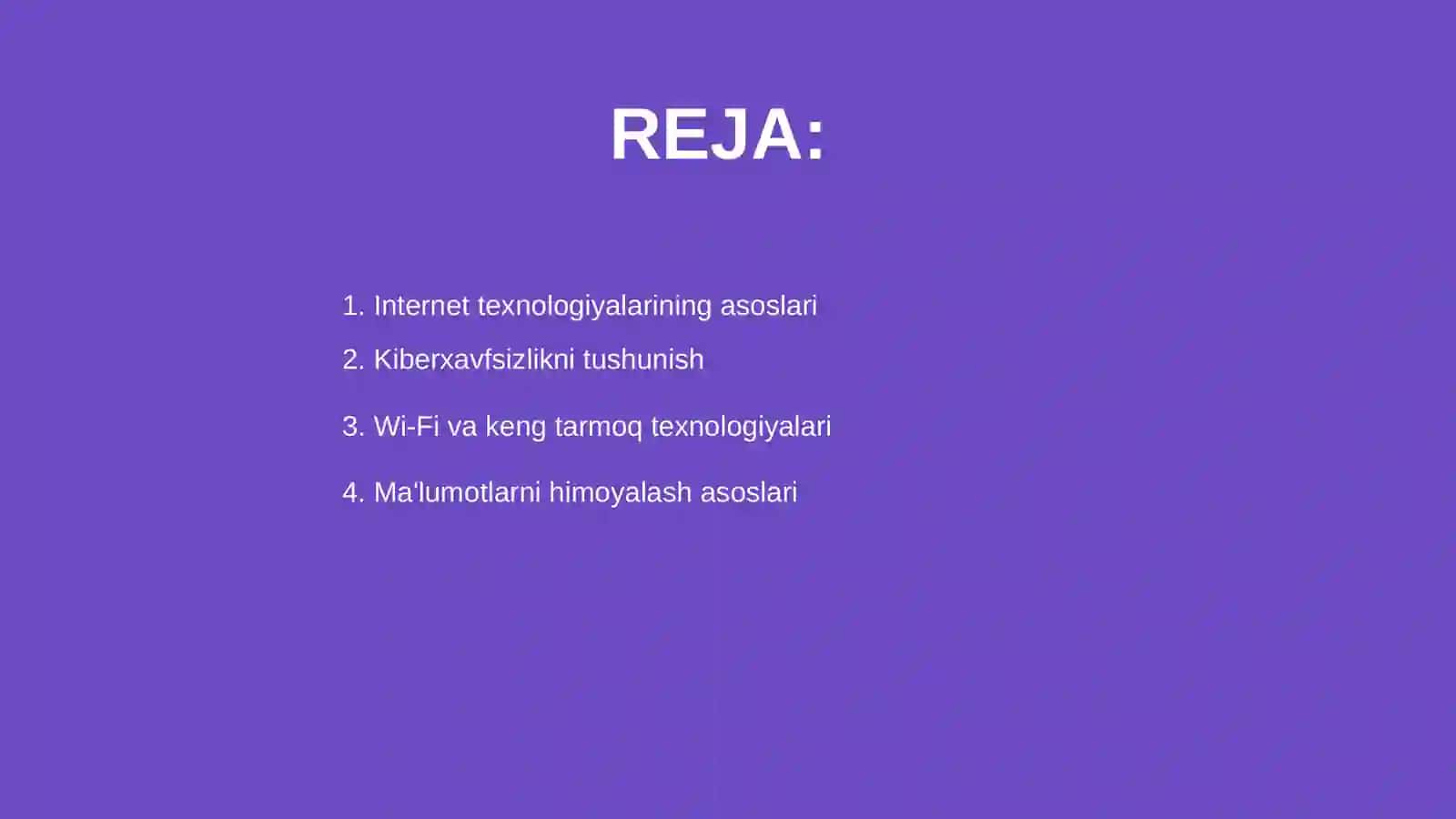 Internet texnologiyalari va kiberxavfsizlik asoslari 2