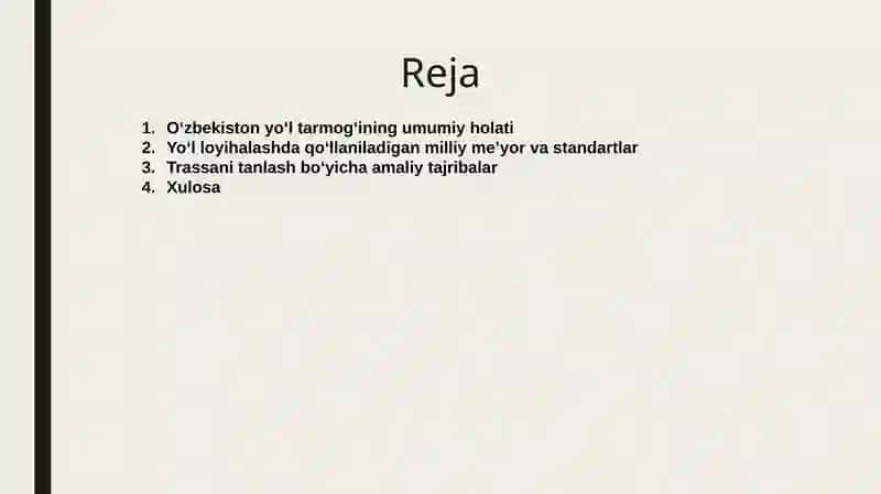 yo'l muhandisligiga kirish 2