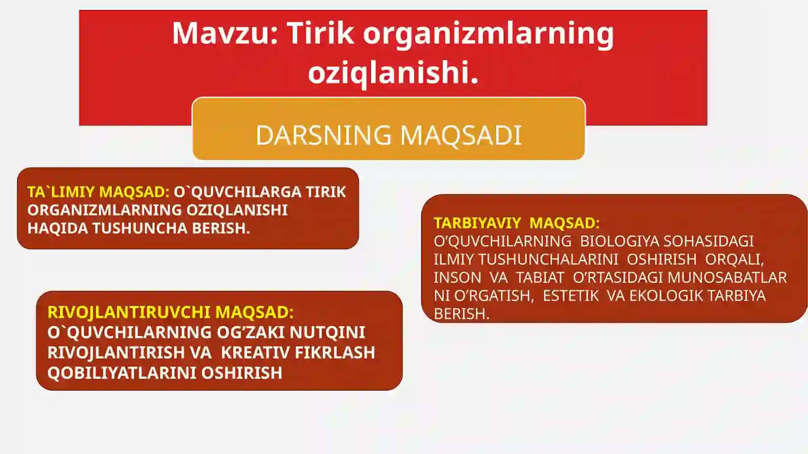 6-sinf Tabiiy fan Tirik organizmlarning oziqlanishi ochiq dars taqdimoti 2