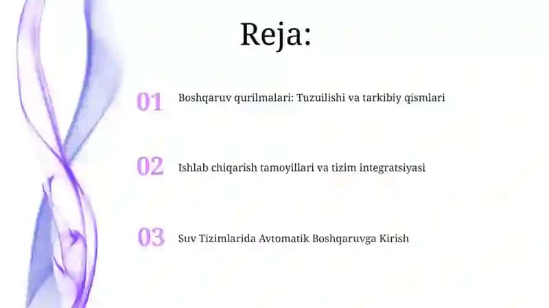Suv Tizimlarida Avtomatik Boshqaruv 2