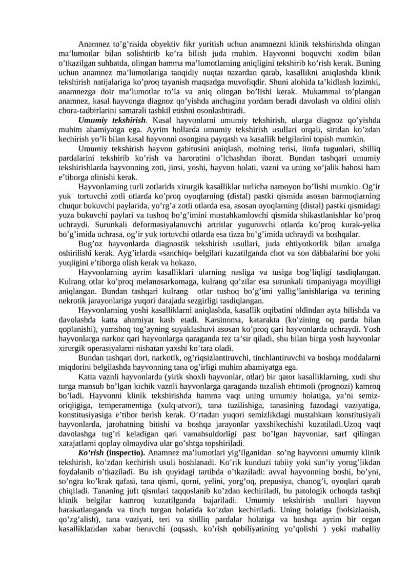 Xirurgik kasal hayvonlarni klinik tekshirish usullari 2
