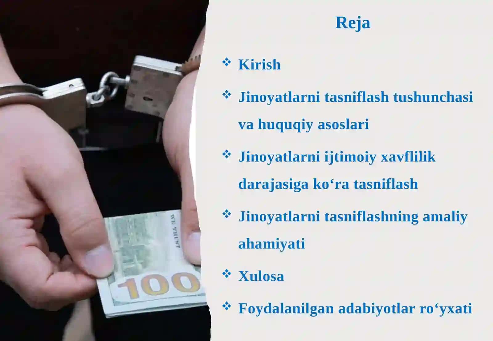 Jinoyatlar va jinoyatlarni tasniflash 2