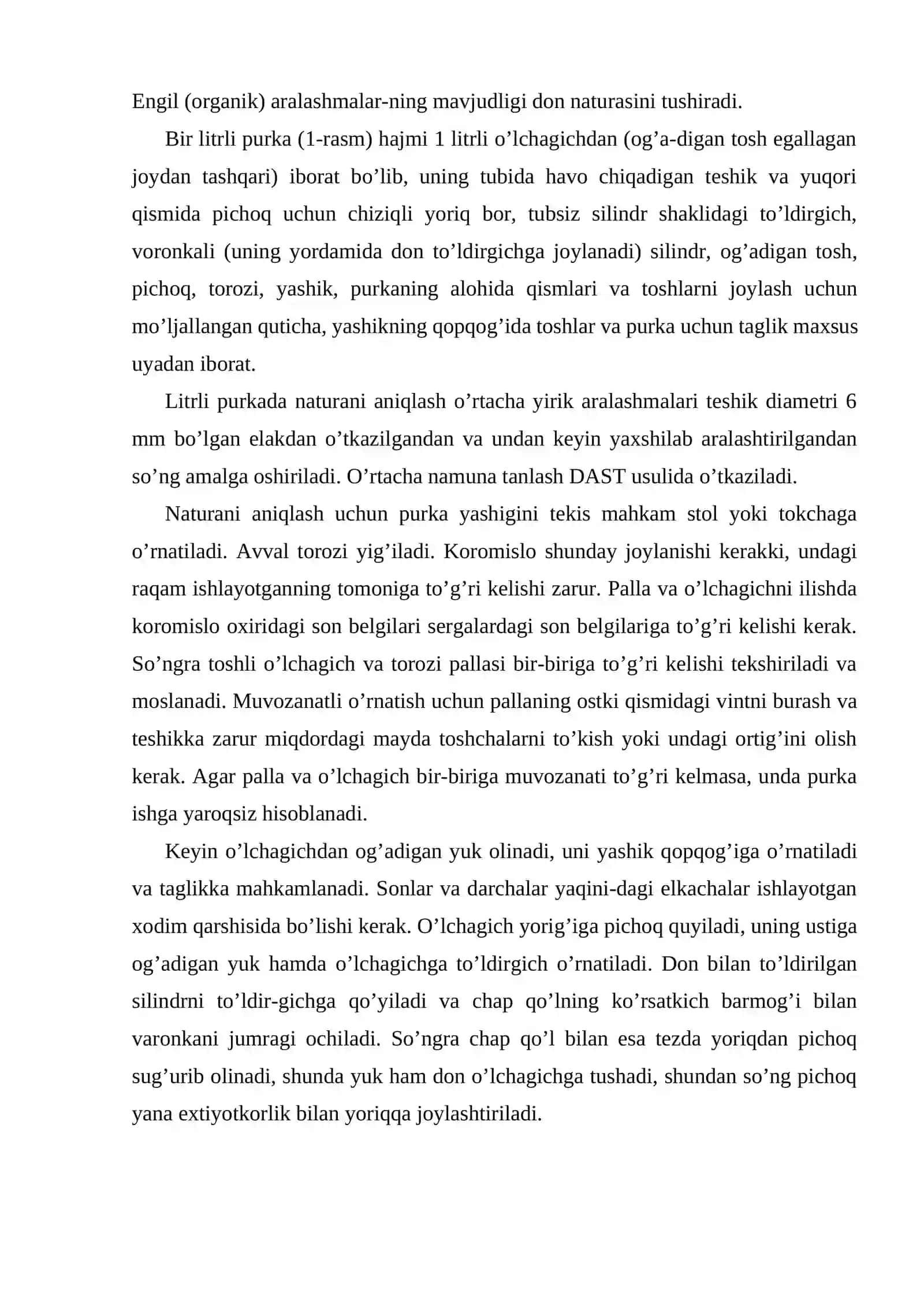 Darsni asl og’irlik tushunchasi bilan tanishish va donni asl og’irligini aniqlashni o’rgatish maqsad 2
