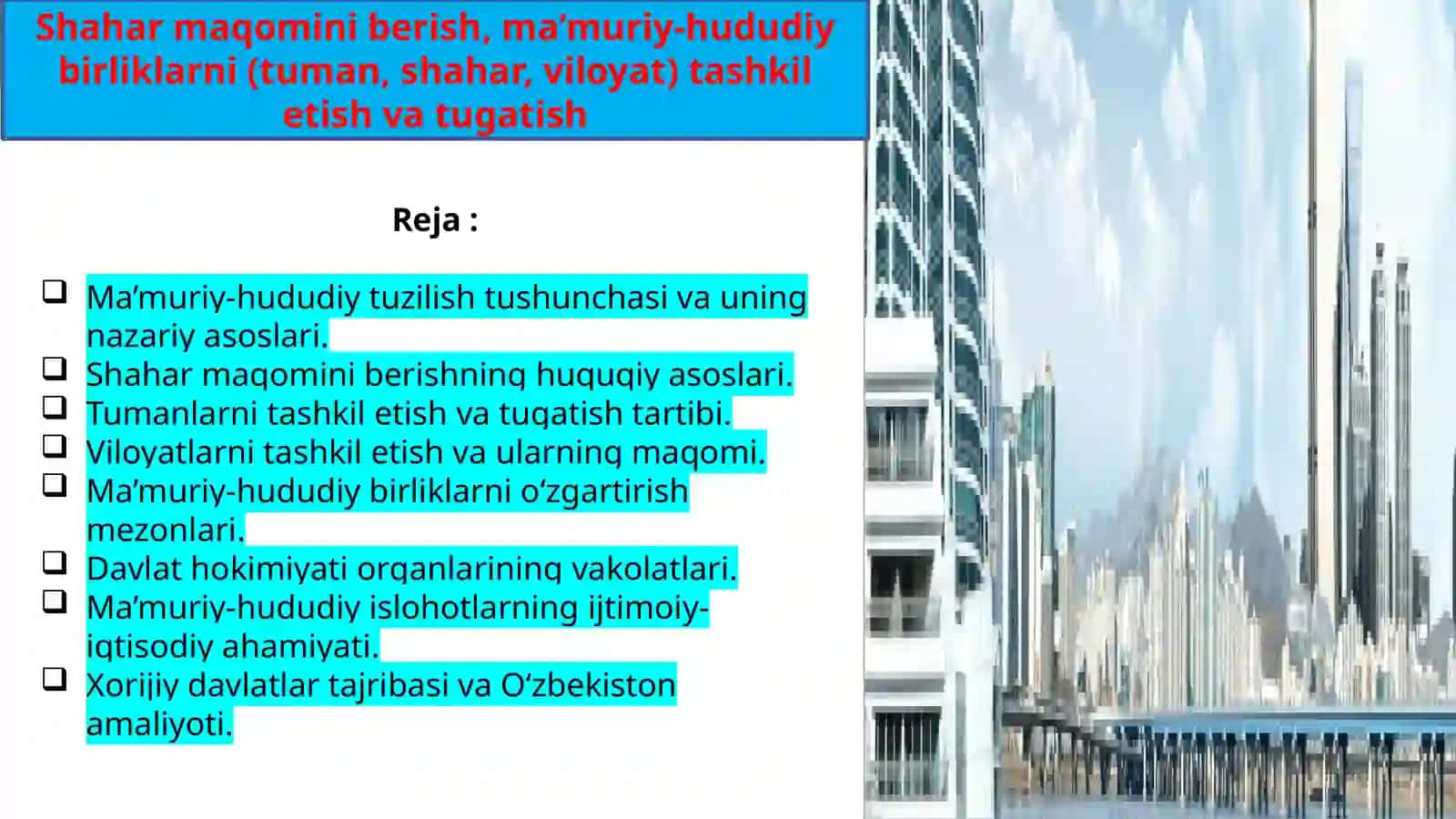 Konstitutsiyaviy huquq fanidan ta'lim 2