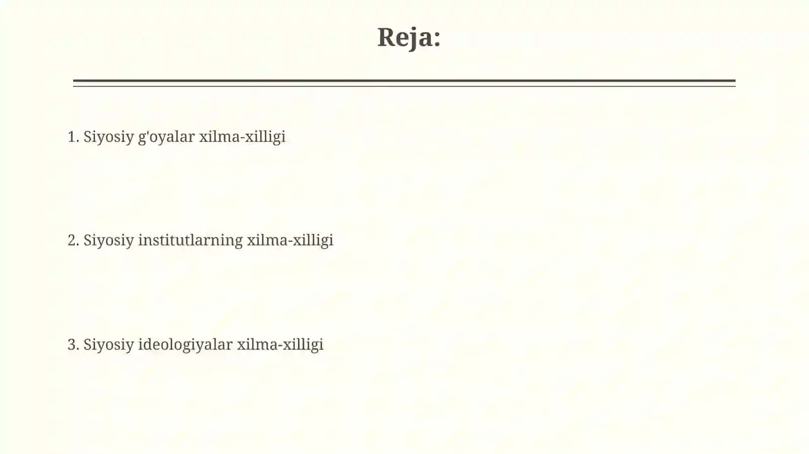 Siyosiy institutlar, mafkuralar va fikrlar xilma-xilligi 2