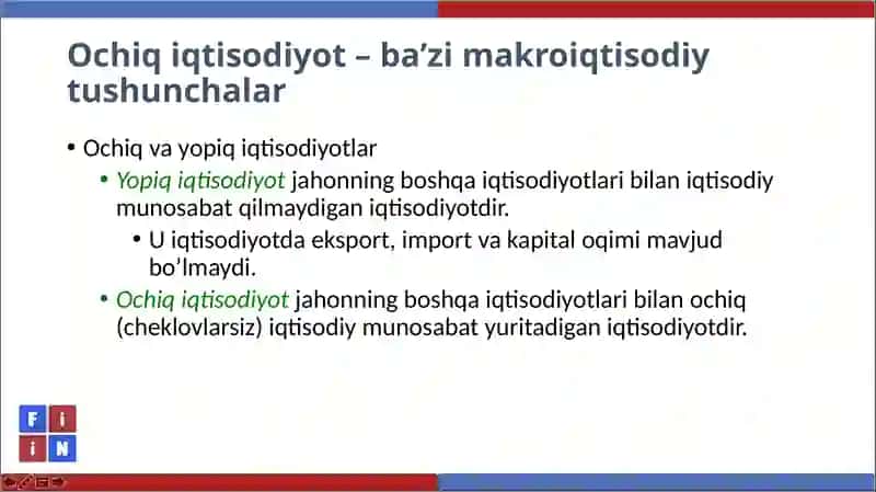 OCHIQ IQTISODIYOT MAKROIQTISODIYOTI 2
